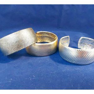 Vintage Rosemary Peck Designer Cuff Bracelet, Leather/Metal, Signed